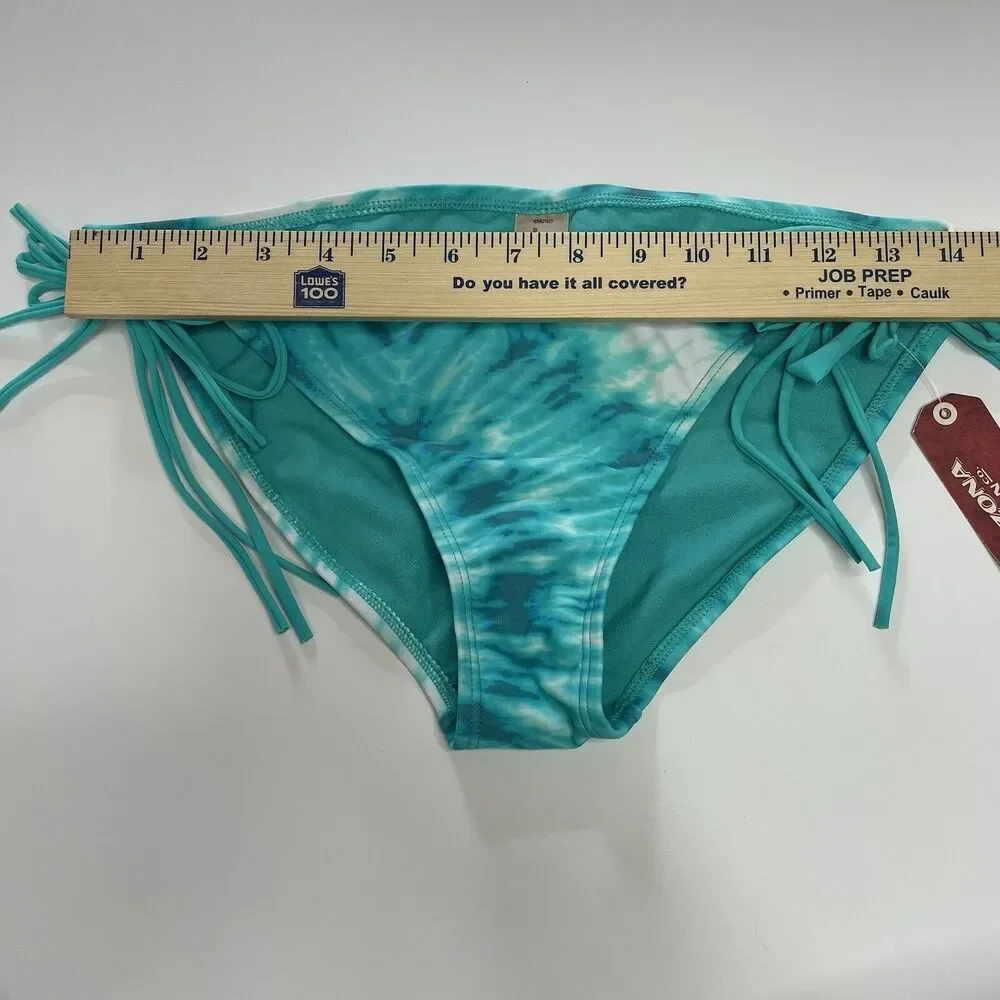 Arizona Jeans Co. Bikini Bottoms Turquoise & White Tie-dye Juniors Size Large